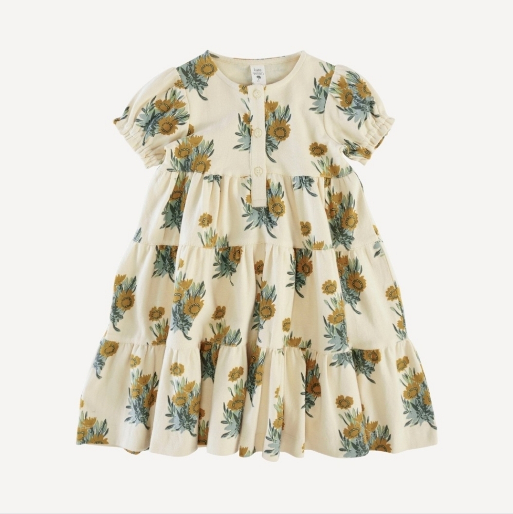 Kate Quinn Calendula Prairie Dress With Matching Bow Size 6-12 Months NWT